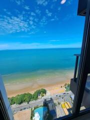 Stunning beachfront view from a high-rise balcony