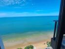 Stunning beachfront view from a high-rise balcony