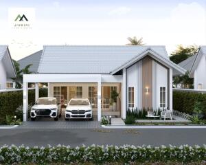 Modern house with driveway and garage