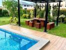 Outdoor area with pool and seating