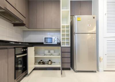 Modern kitchen with stainless steel appliances