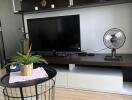 Modern living room with TV unit and decor