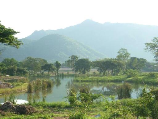 Scenic view of a lake with mountains in the background