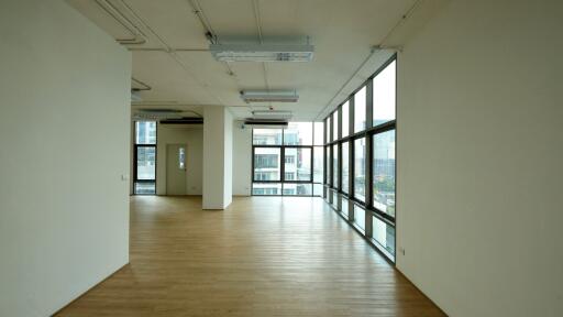 Spacious, well-lit modern living area with large windows