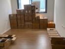 Room with packed boxes