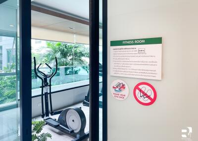 Fitness room with exercise equipment and rules