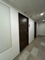 Modern hallway with wooden doors