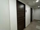 Modern hallway with wooden doors