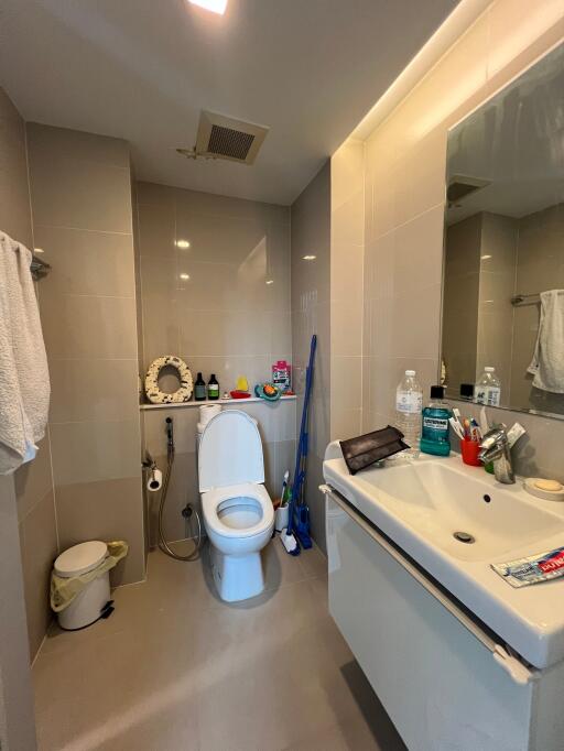 Modern bathroom with toilet and sink