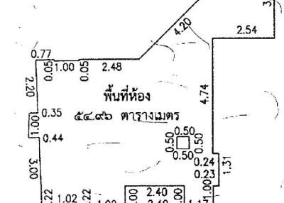 Unit floor plan showing dimensions and layout