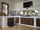 Cozy kitchen with wooden cabinets and modern appliances