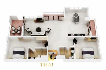 102 ตรม., 2 ห้องนอน, 2 ห้องน้ำ คอนโด ราคา ฿ 5,490,000