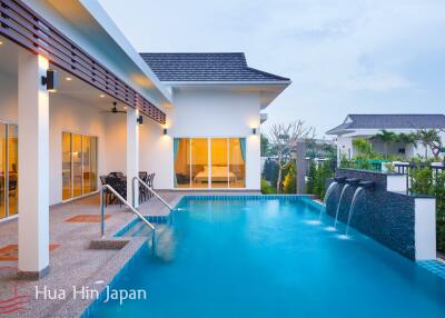 Contemporary 4 Bedroom Pool Villa with Stunning View from Roof Top Terrace for Sale in South of Hua Hin (fully furnished)