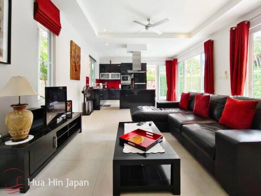 **Huge Price Reduction!** Recently Renovated 3 Bedroom Pool Villa in Popular Red Mountain Waterside Project Off Soi 88 in Hua Hin for Sale (Completed & Fully Furnished)