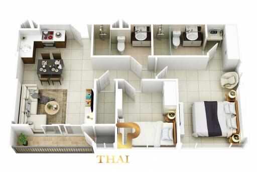 Jomtien Beach - 2 Bed Foreigner Name Unite At The Gallery Condo