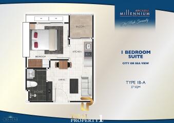 27 Sqm. One Bedroom Unit At  Arcadia Millennium Tower - Pattaya Third Road