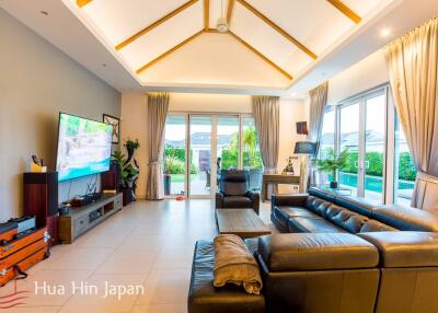 A Solid and Spacious 3 Bedroom Pool Villa in Popular Baan Phu Thara project near Black Mountain Golf for Sale in Hua Hin