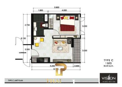 Pattaya Bay View Condo Unit At At The Vision Pattaya