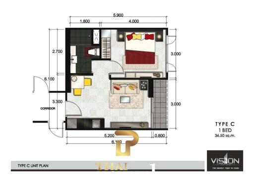 Pattaya Bay View Condo Unit At At The Vision Pattaya