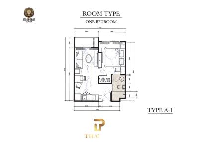 New Fully Furnished High Floor 32 SQM. One Bed Unit - The Empire Tower (Foreigner Name)