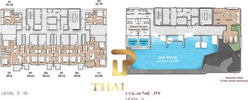 2 Bedroom Luxury Condo On 64.85 SQM. - Arom Jomtien (Off-plan)