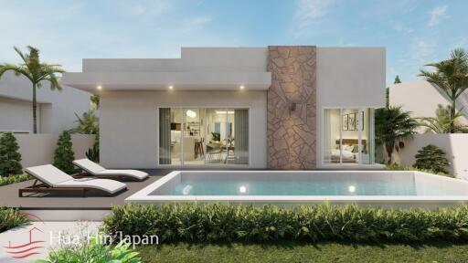 Contemporary Design Unique 2 Bedroom Pool Villa Near Pineapple Valley Golf for Sale in Hua Hin (Under Construction)