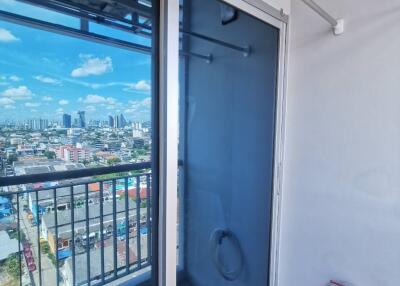 Balcony with a view of the city