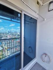 Balcony with a view of the city