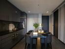 Modern kitchen with dining area