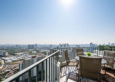 Balcony with a scenic city view