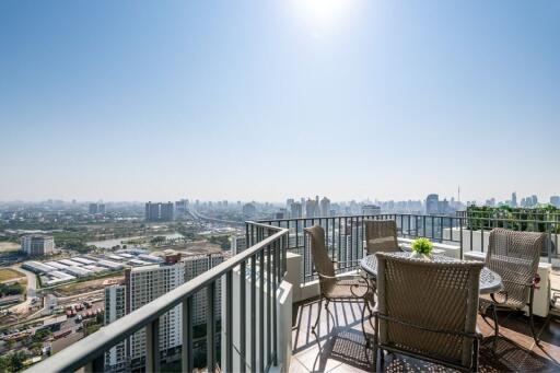 Balcony with a scenic city view