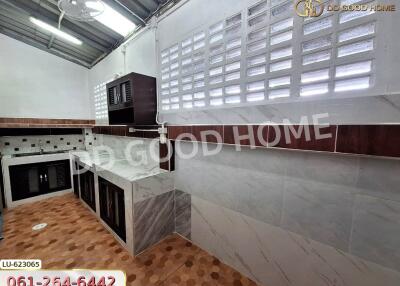 Spacious kitchen with modern fixtures