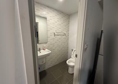 Well-lit bathroom with modern fixtures