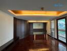 Living room with wooden flooring and modern furniture