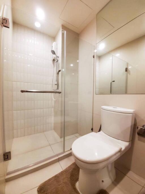 Modern bathroom with shower and toilet