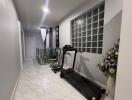 Hallway with fitness equipment