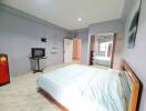 Spacious bedroom with modern amenities