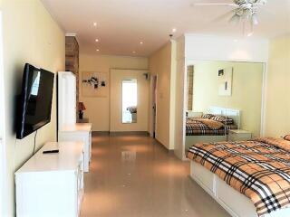 Spacious bedroom with modern amenities