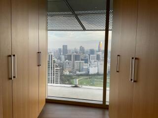 Walk-in closet with city view