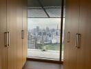 Walk-in closet with city view