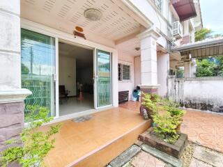 Front entrance of the building with sliding glass doors