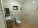 Clean and modern bathroom with amenities