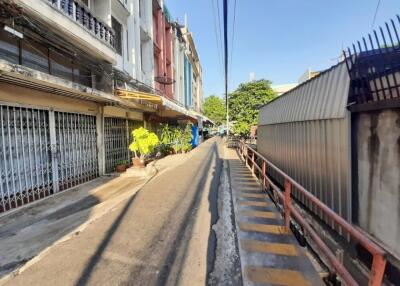 Street view with buildings and sidewalk