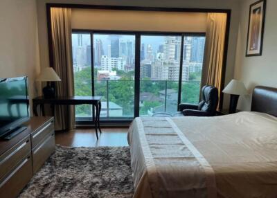 Modern bedroom with city view