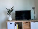 Living room with TV stand and decor