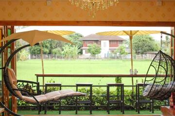 Outdoor living space with view