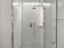 Modern bathroom with glass shower enclosure