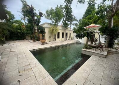 Spacious outdoor area with swimming pool