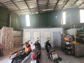 Garage with motorcycles and storage space