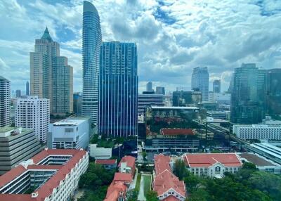 City View with Skyscrapers and Residential Buildings